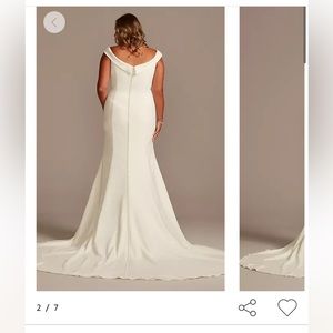 crepe off-the-shoulder mermaid dress STYLE# WG4013